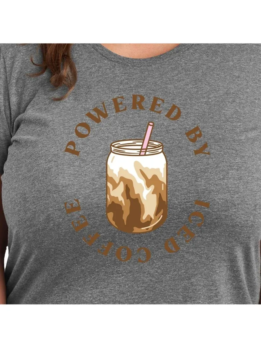 Футболка с принтом "Холодный кофе" больших размеров Hybrid Apparel — изображение 3 из 3, серый