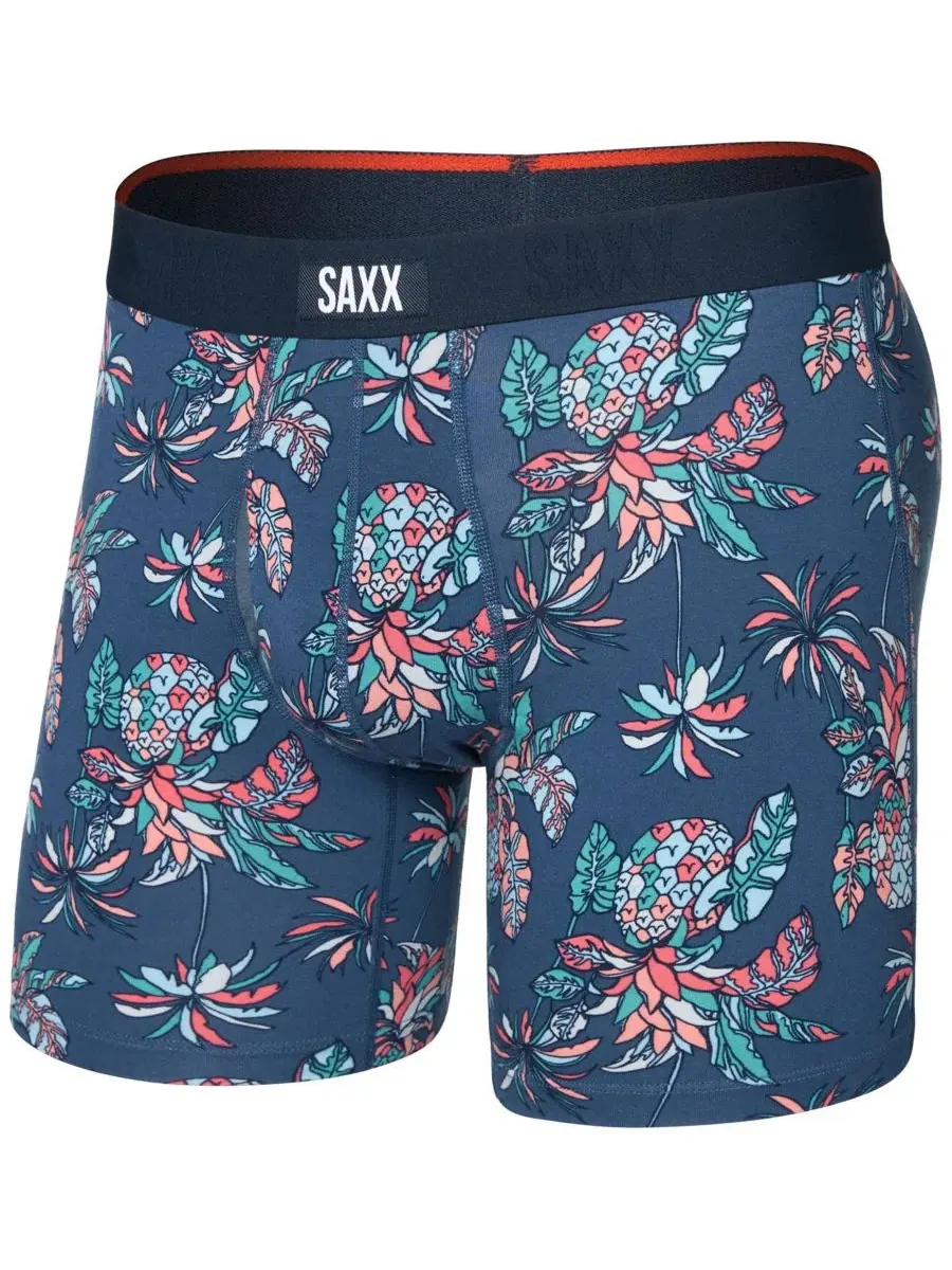 Мужские боксерские трусы Vibe Xtra Slim-Fit с принтом SAXX — изображение 1 из 3, индиго