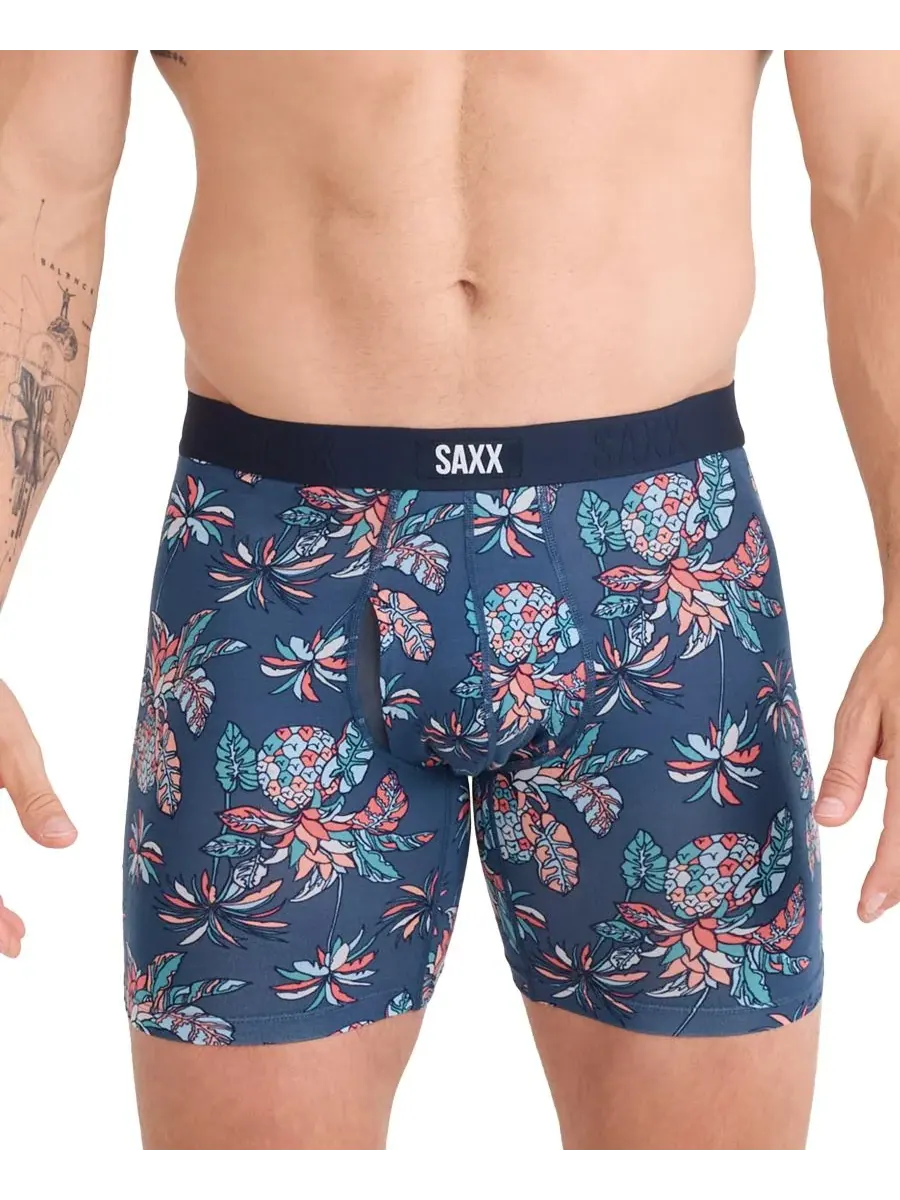 Мужские боксерские трусы Vibe Xtra Slim-Fit с принтом SAXX — изображение 2 из 3, индиго
