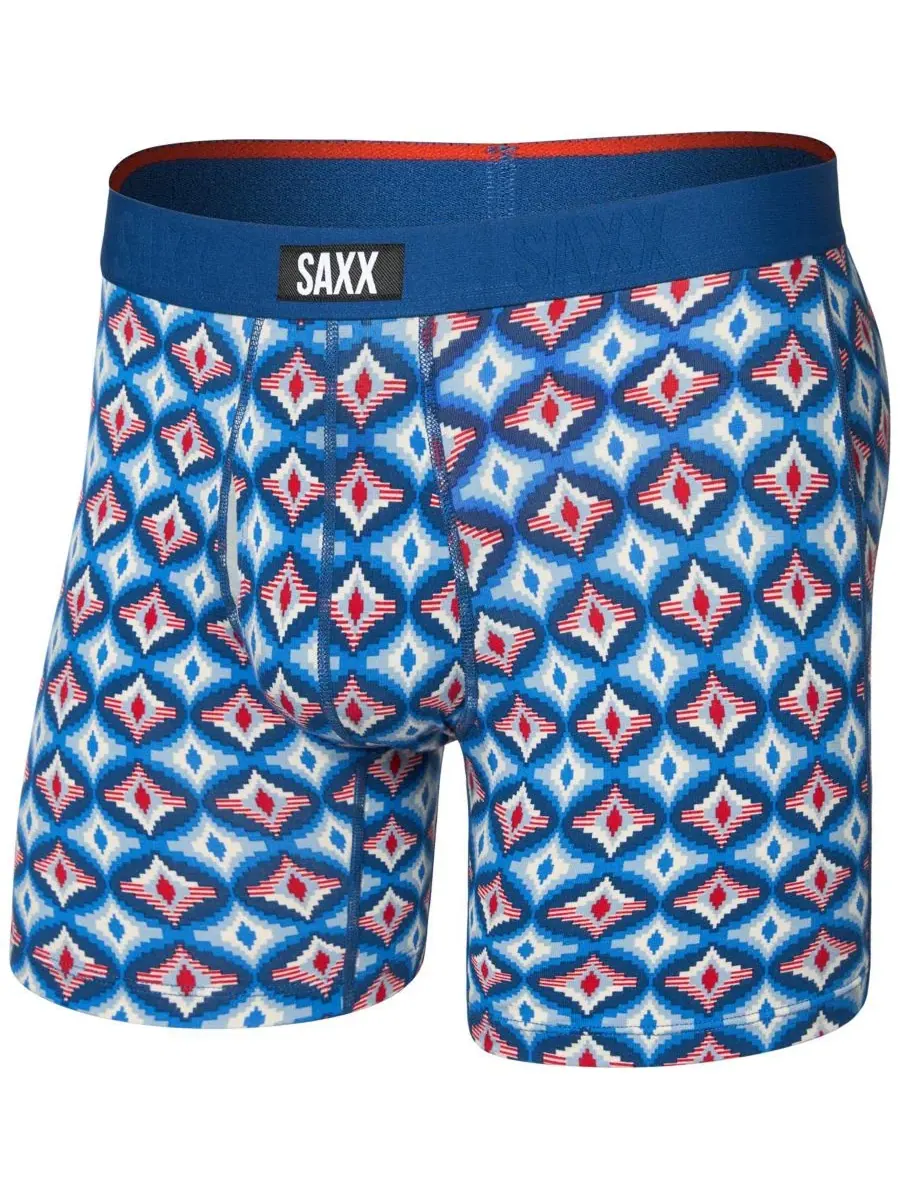 Мужские боксерские трусы Vibe Xtra Slim-Fit с принтом SAXX — изображение 1 из 3, синий