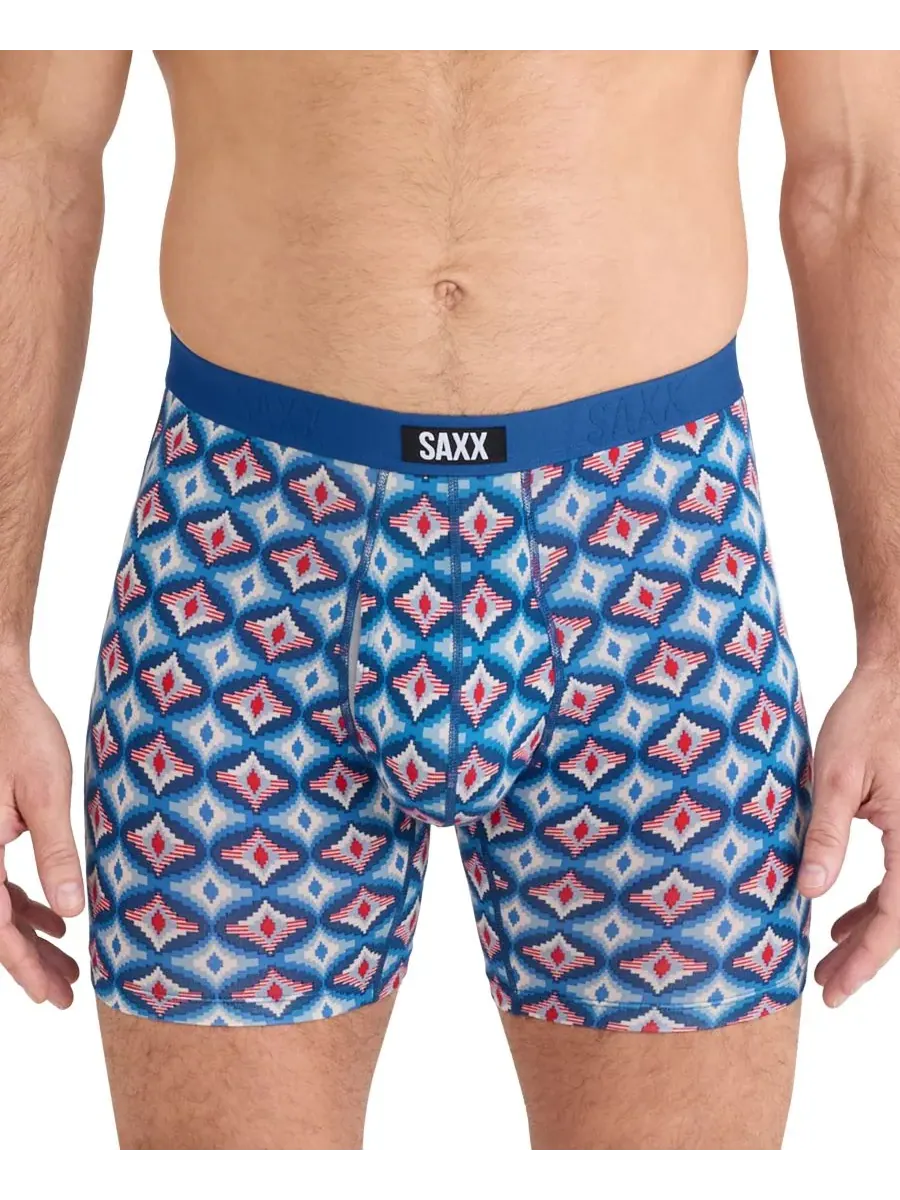 Мужские боксерские трусы Vibe Xtra Slim-Fit с принтом SAXX — изображение 2 из 3, синий