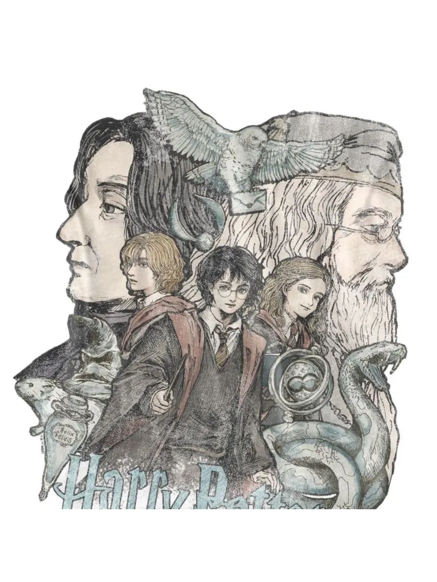 Футболка с принтом Sketch Poster Harry Potter — изображение 3 из 3, белый