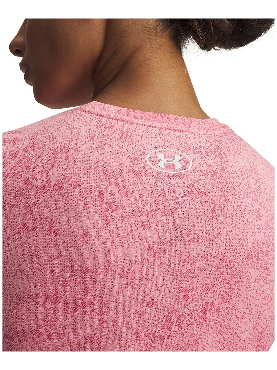 Женская футболка с коротким рукавом Tech Pixelate Under Armour — изображение 2 из 3, розовый