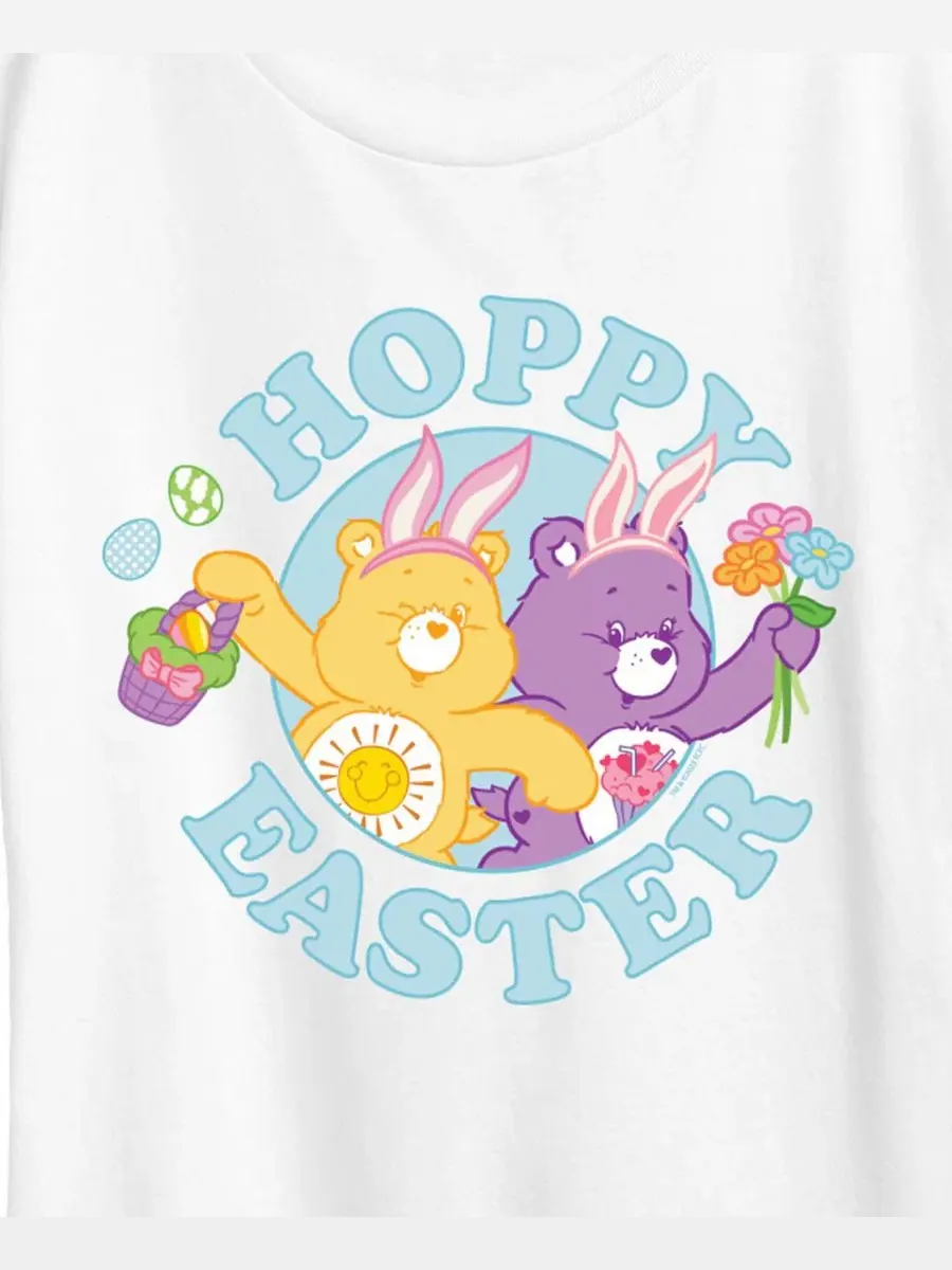 Футболка с коротким рукавом и принтом "Мишки Care Bears: Пасха" для полных женщин Hybrid Apparel — изображение 2 из 3, белый
