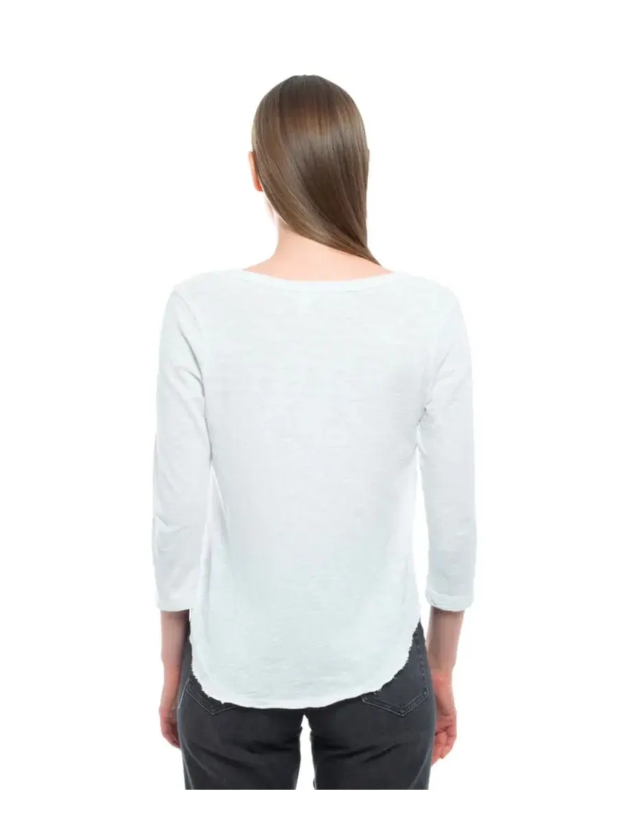 Женская футболка WILT с рукавом 3/4 и V-образным вырезом Wilt Clothing — изображение 3 из 3, белый