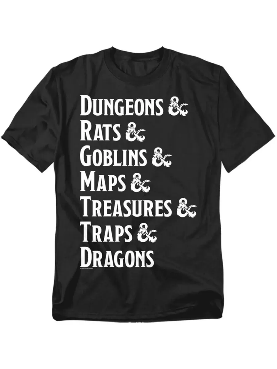 Футболка Big & Tall Dungeons Dragons Dungeon Checklist D&D — черный