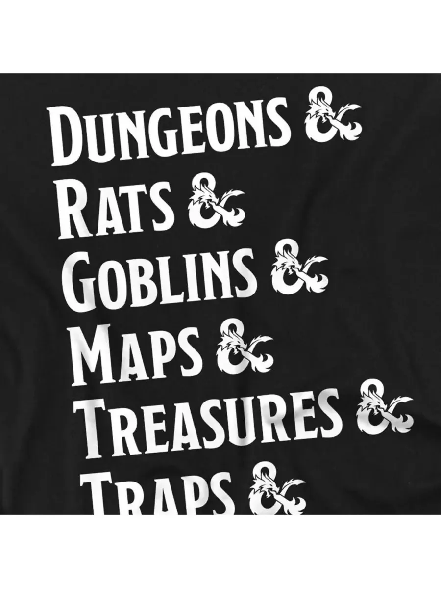 Футболка Big & Tall Dungeons Dragons Dungeon Checklist D&D — изображение 2 из 3, черный
