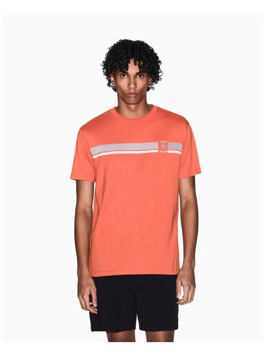 Мужская футболка с коротким рукавом и бархатной полосой A|X Armani Exchange — оранжевый