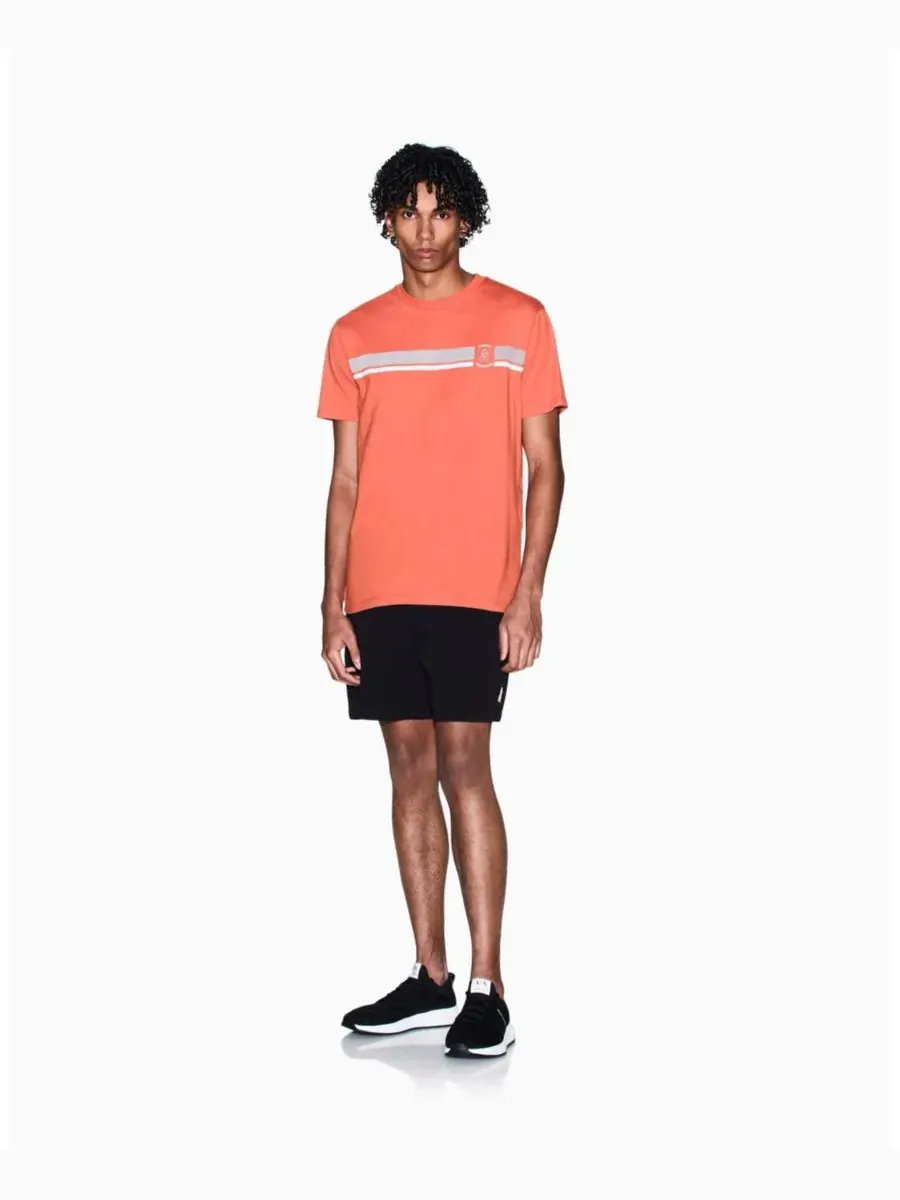Мужская футболка с коротким рукавом и бархатной полосой A|X Armani Exchange — изображение 2 из 5, оранжевый