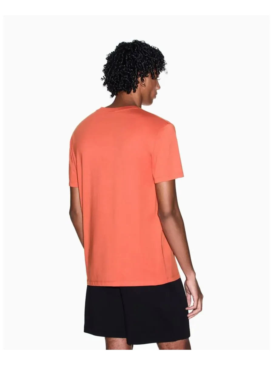 Мужская футболка с коротким рукавом и бархатной полосой A|X Armani Exchange — изображение 3 из 5, оранжевый