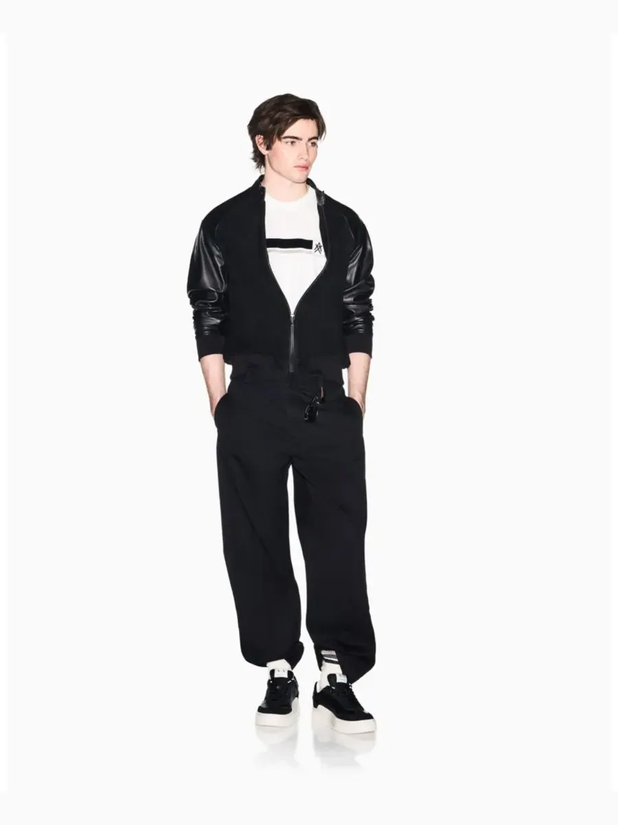 Мужская футболка с коротким рукавом и бархатной полосой A|X Armani Exchange — изображение 2 из 4, белый