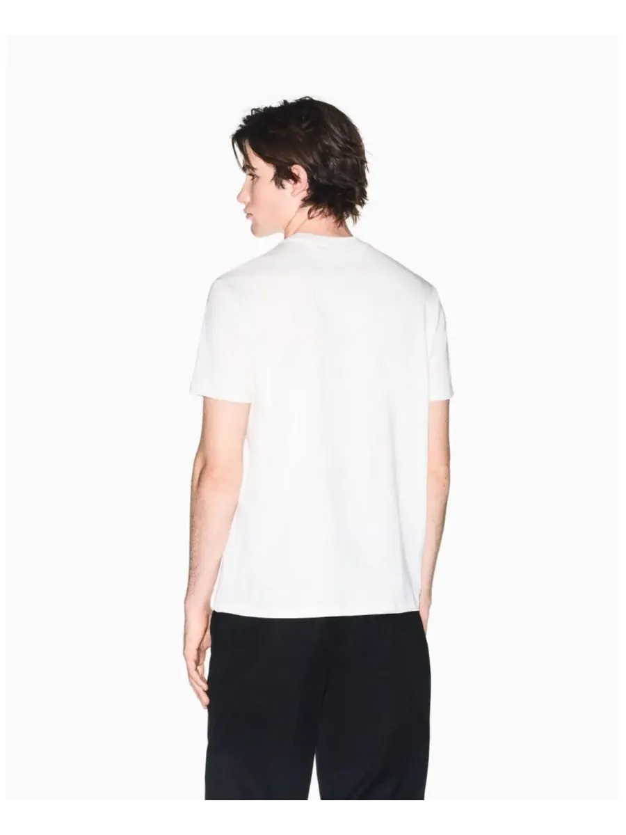Мужская футболка с коротким рукавом и бархатной полосой A|X Armani Exchange — изображение 3 из 4, белый