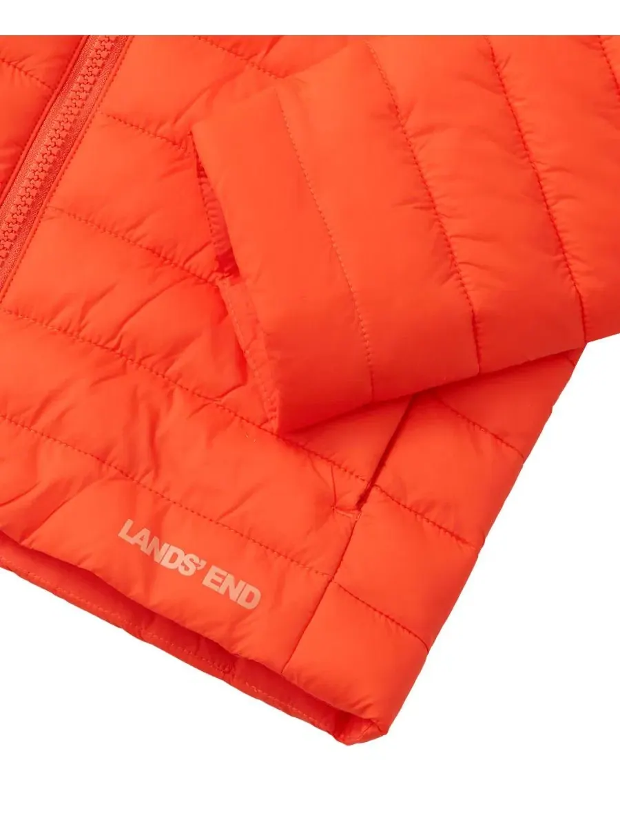 Детская куртка с капюшоном FeatherFree Insulated Hooded Packable Lands' End — изображение 4 из 4, яркий оранжевый