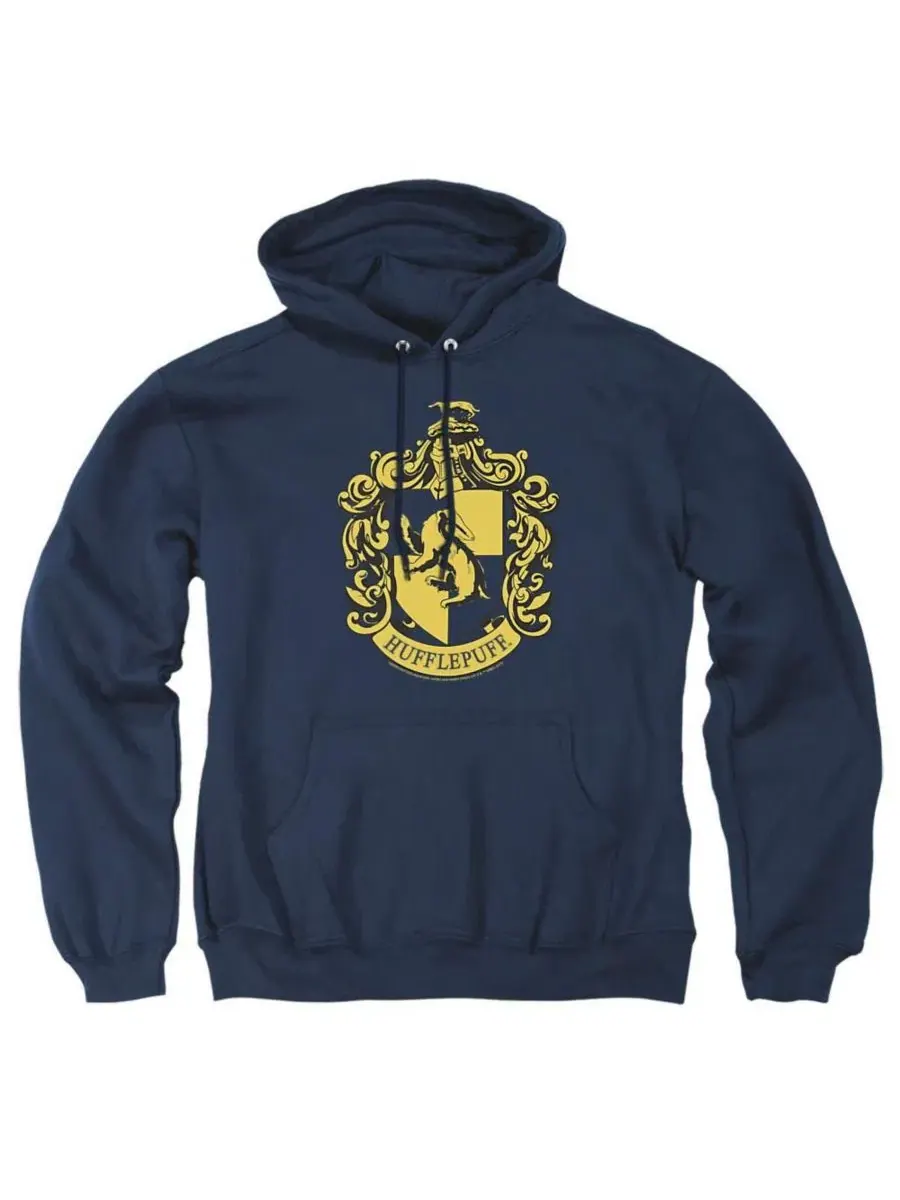 Худи с капюшоном с принтом Hufflepuff Crest Harry Potter — изображение 1 из 3, темно-синий