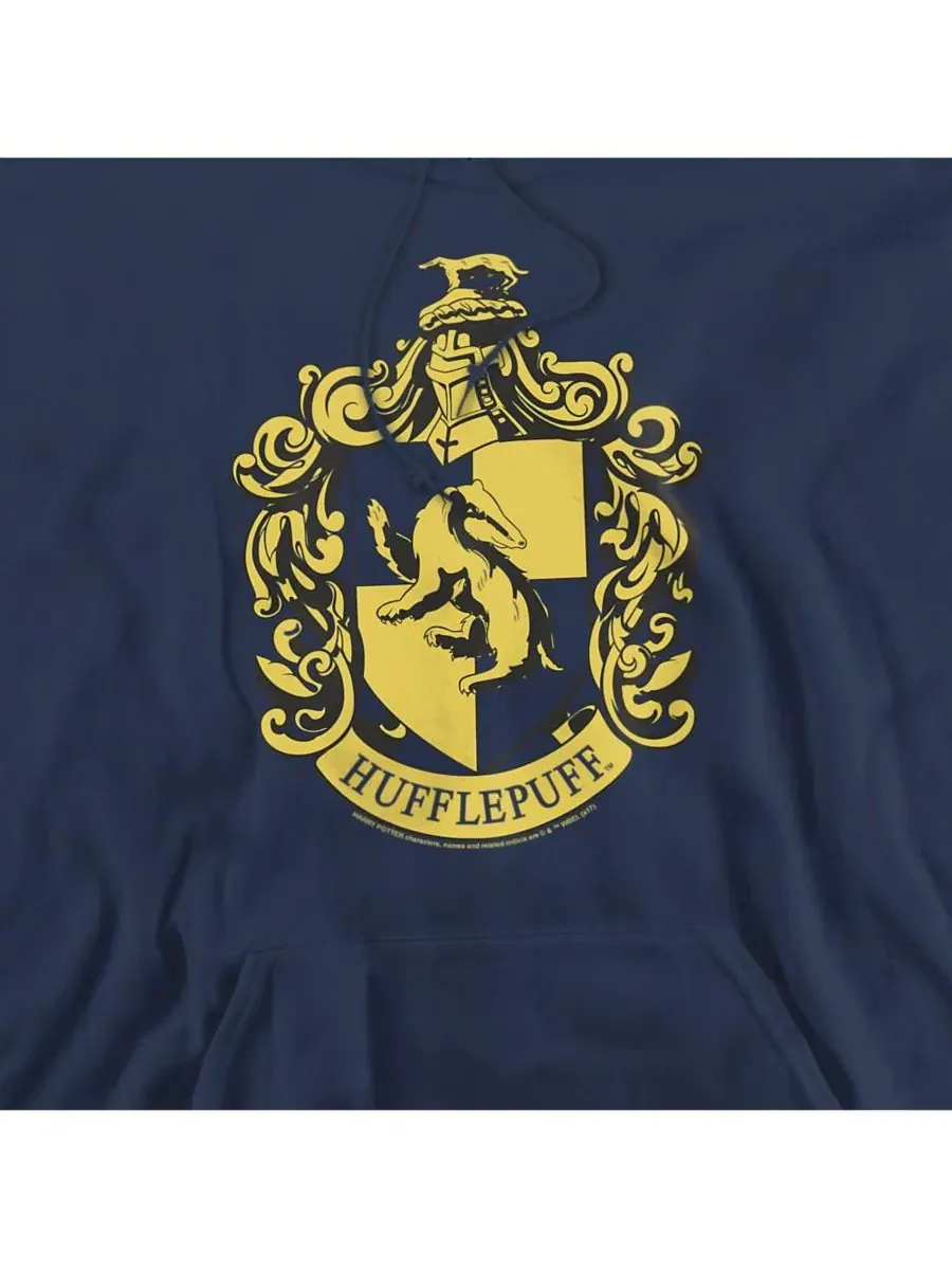 Худи с капюшоном с принтом Hufflepuff Crest Harry Potter — изображение 2 из 3, темно-синий