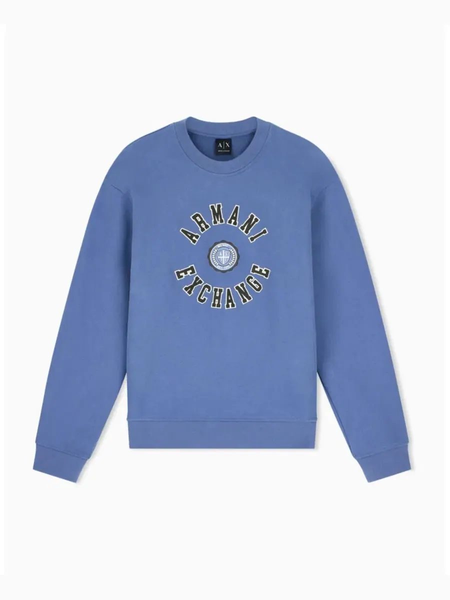 Свитшот с круглым вырезом Crossover Crewneck Vintage Indigo A|X Armani Exchange — изображение 2 из 8, винтажный индиго