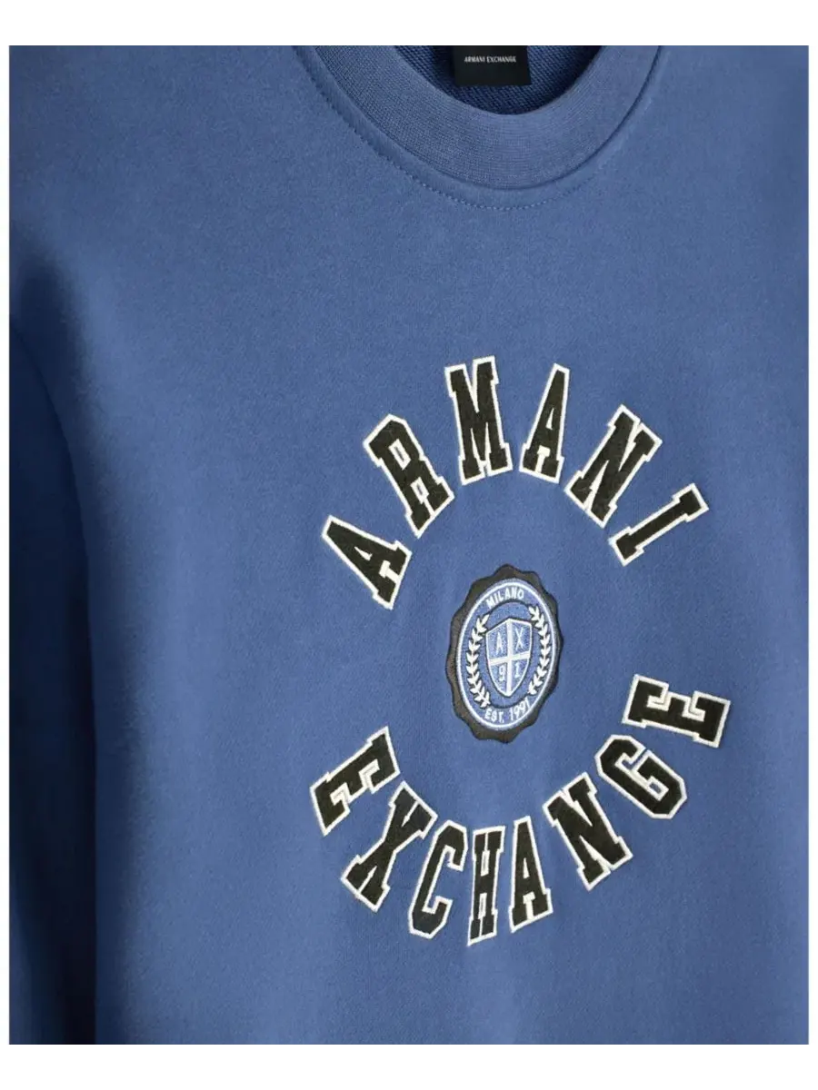 Свитшот с круглым вырезом Crossover Crewneck Vintage Indigo A|X Armani Exchange — изображение 6 из 8, винтажный индиго