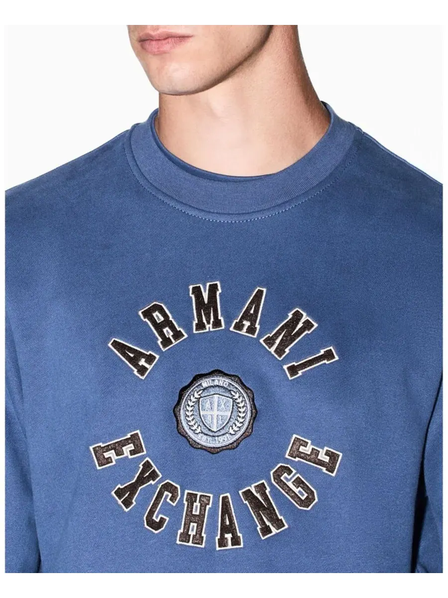 Свитшот с круглым вырезом Crossover Crewneck Vintage Indigo A|X Armani Exchange — изображение 7 из 8, винтажный индиго