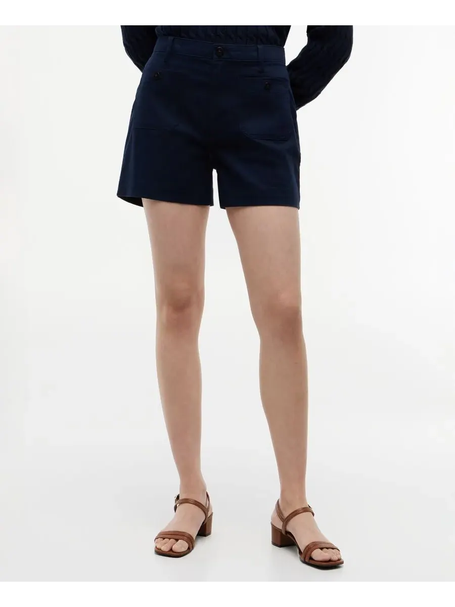 Женские шорты из твила с накладными карманами Tommy Hilfiger — изображение 2 из 4, темный темно-синий