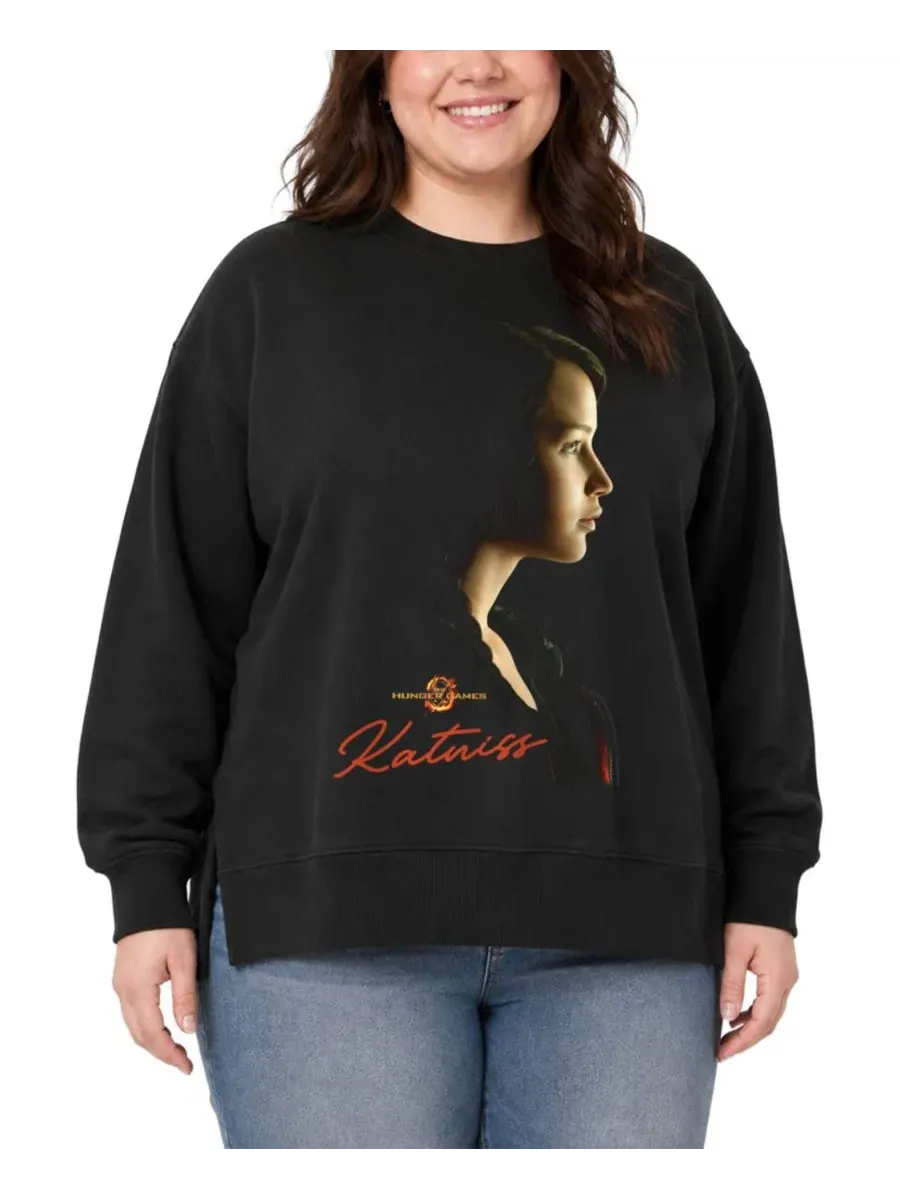 Свитшот с принтом Katniss Portrait Plus Size Hybrid Apparel — изображение 1 из 3, черный