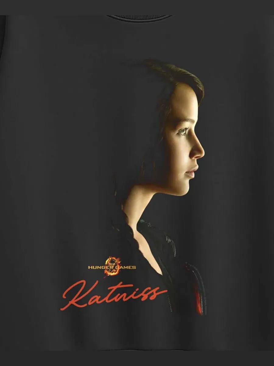 Свитшот с принтом Katniss Portrait Plus Size Hybrid Apparel — изображение 3 из 3, черный
