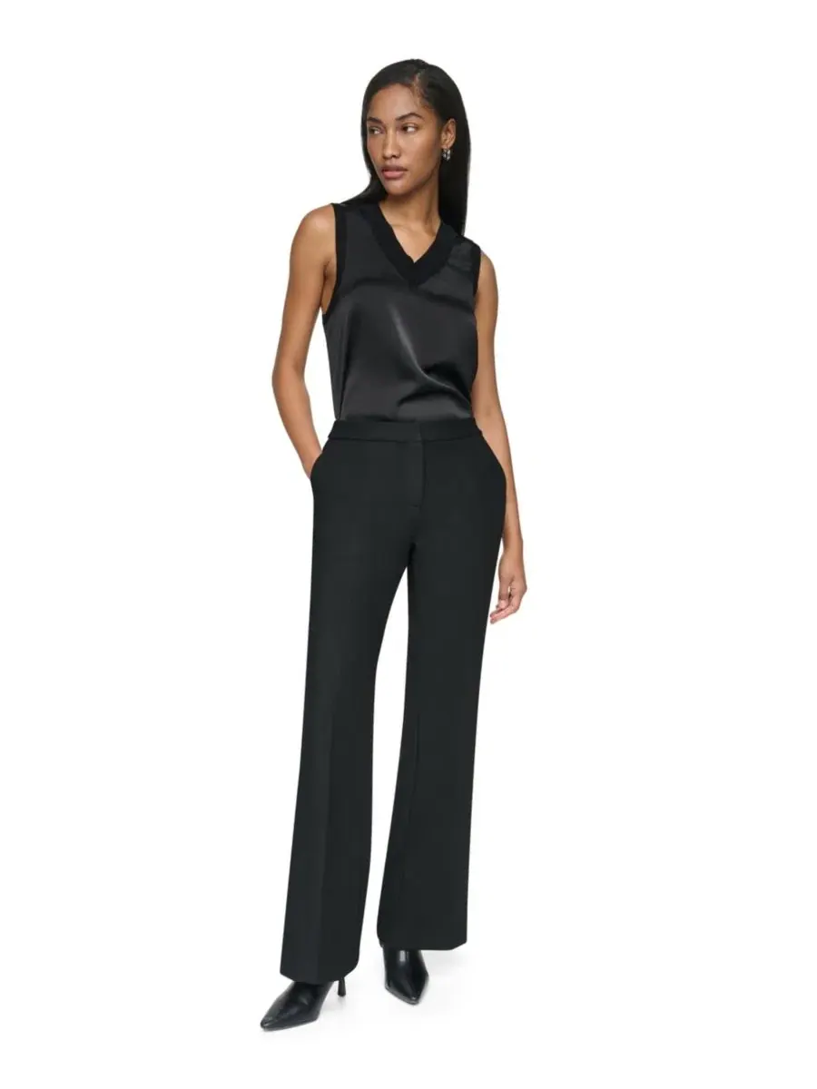 Брюки-клеш с заниженной талией DKNY — изображение 2 из 8, черный