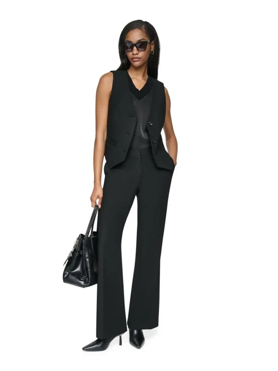 Брюки-клеш с заниженной талией DKNY — изображение 3 из 8, черный