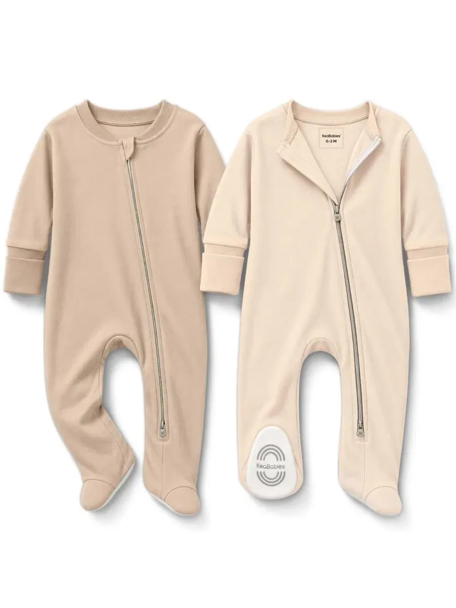 Комплект детских пижам-слипов из 2 шт., с закрытыми рукавами, хлопковые, Soothe Sleep N' Play