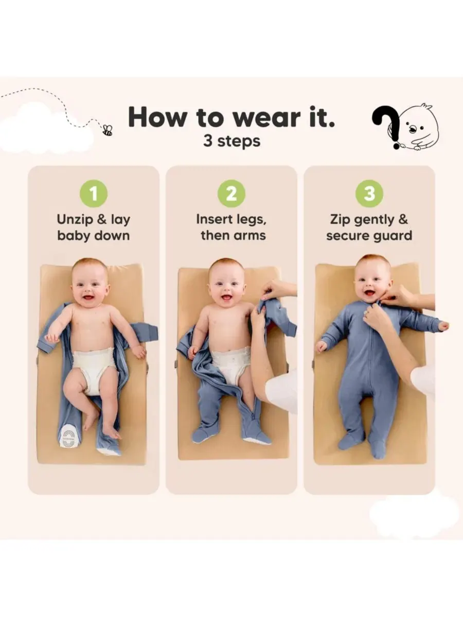 Комплект детских пижам-слипов Soothe Sleep N' Play, 2 шт., хлопок KeaBabies — изображение 9 из 9, шалфейный