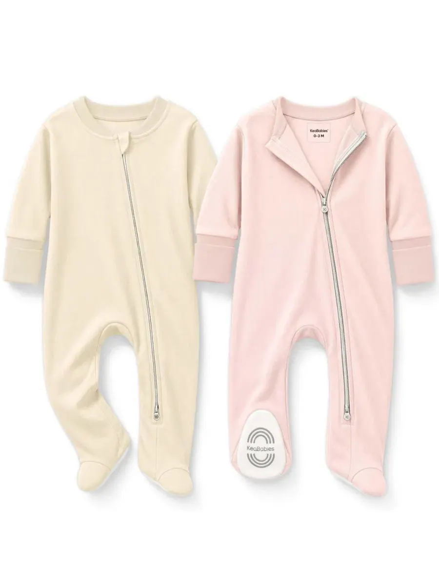 Комплект детских пижам-слипов из хлопка Soothe Sleep N' Play Footed Pajama, 2 шт. KeaBabies