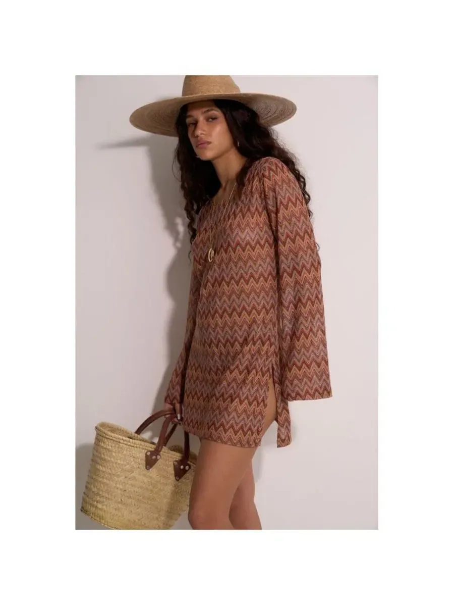 Туника-пляжник Desert Mirage Beach Tunic Gottex Beach Life — изображение 3 из 3, мульти-коричневый