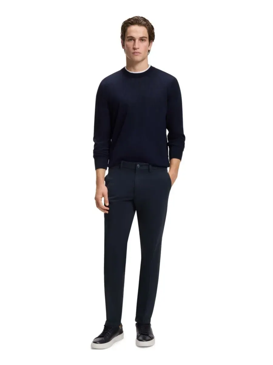 Брюки прямого кроя из хлопкового габардина с эластаном Hugo Boss — 4