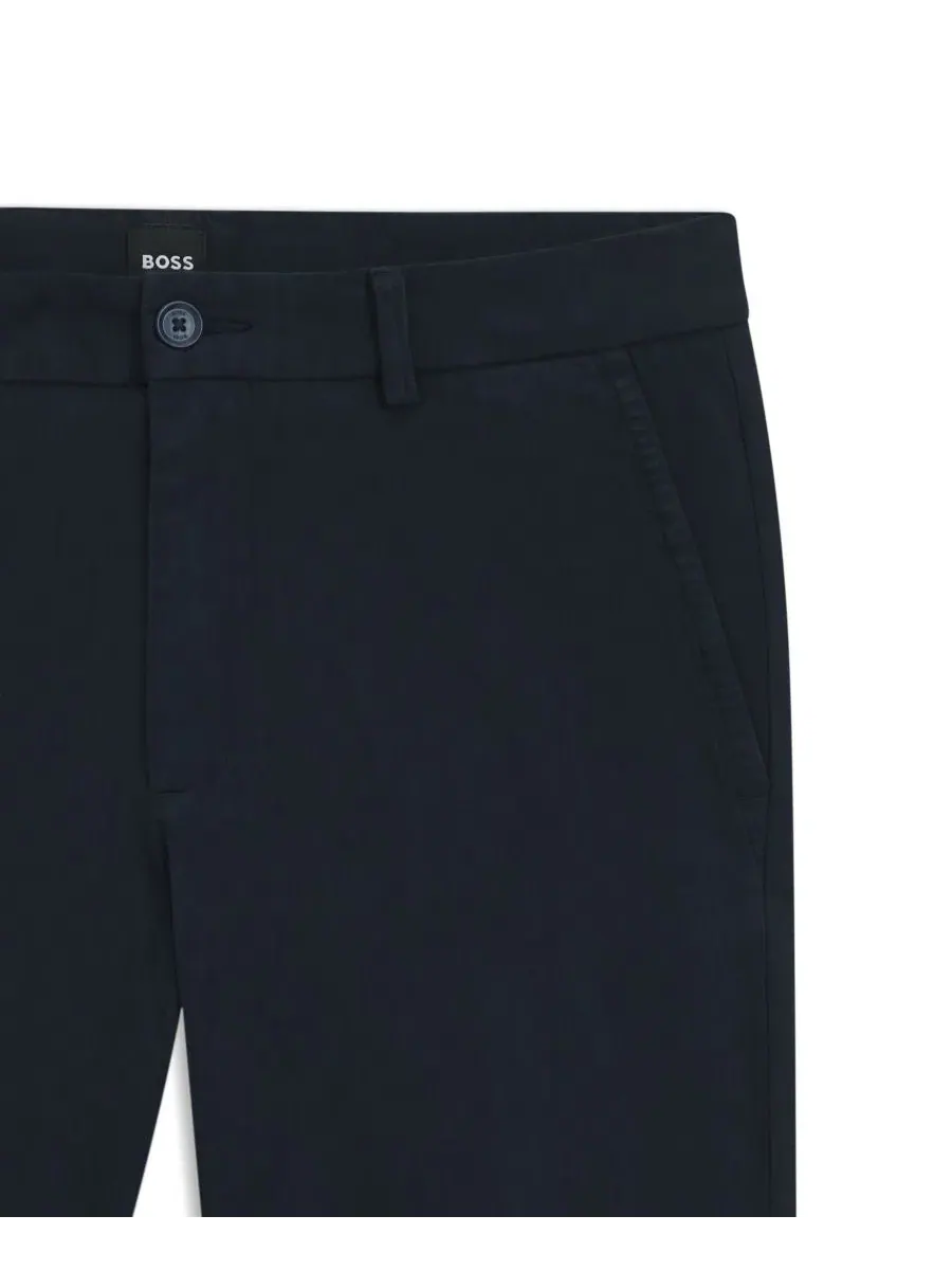 Брюки прямого кроя из хлопкового габардина с эластаном Hugo Boss — 5