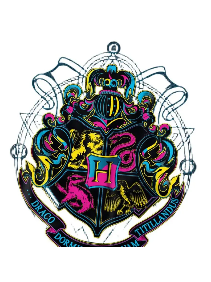 Футболка с принтом Hogwarts Shield With Motto Harry Potter — изображение 3 из 3, темно-синий