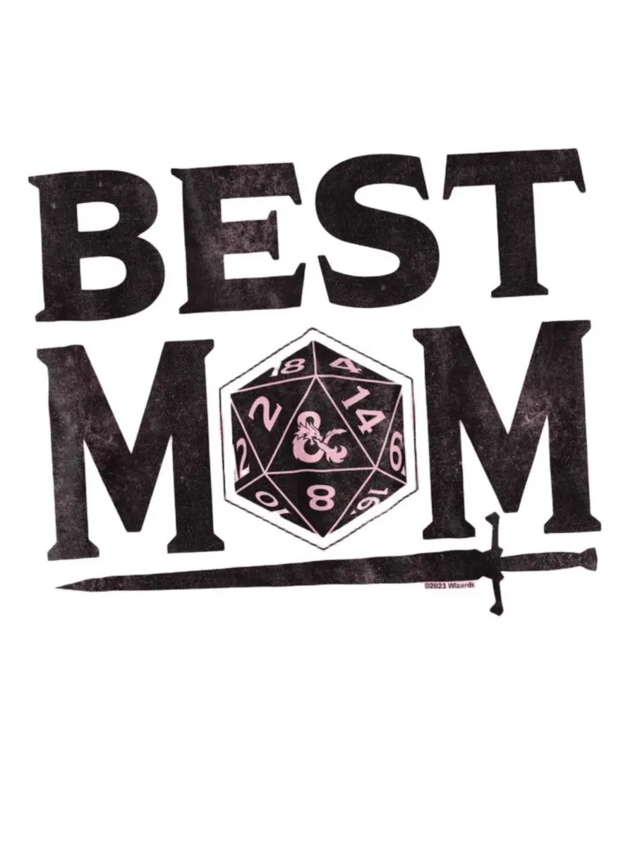 Футболка с принтом Best Mom D20 D&D — изображение 2 из 3, розовый