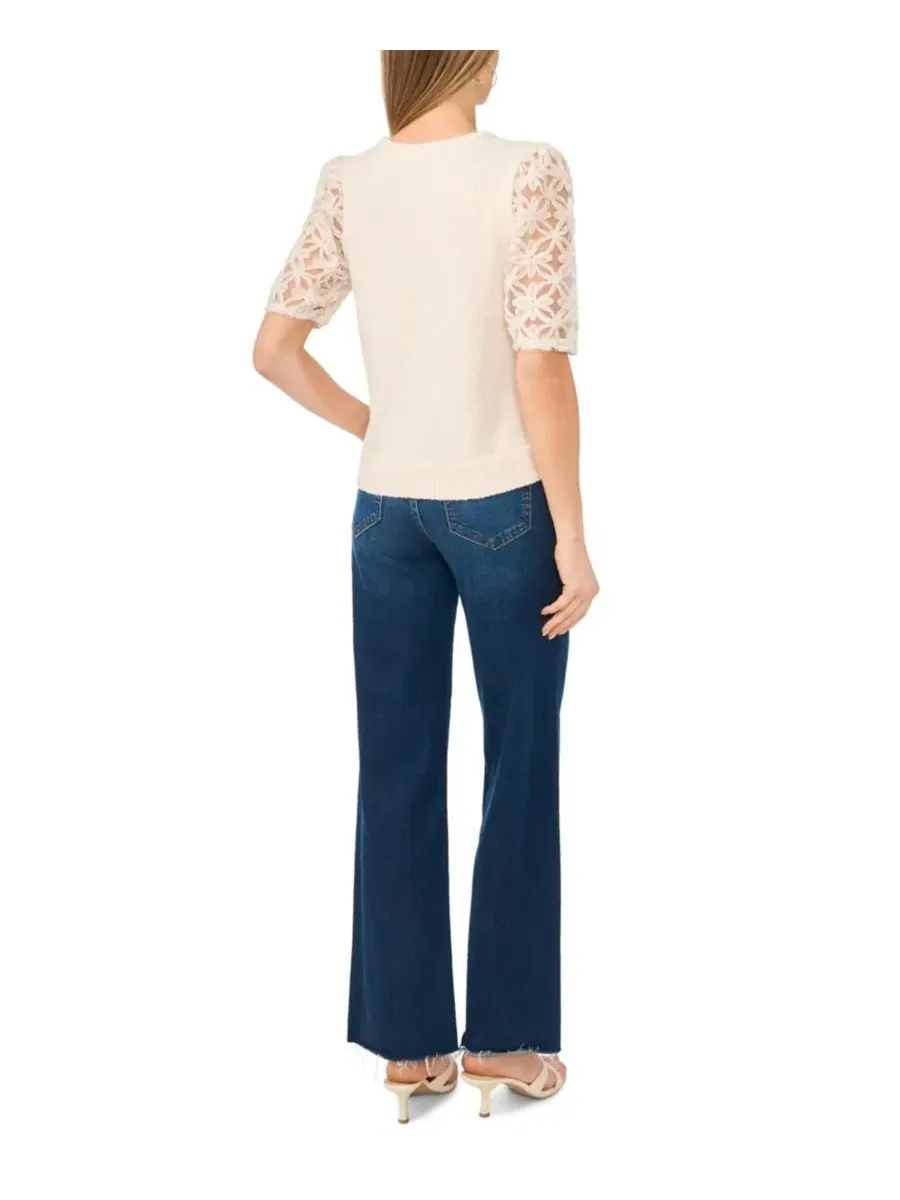 Топ с текстурой и коротким рукавом Vince Camuto — изображение 5 из 5, слоновая кость