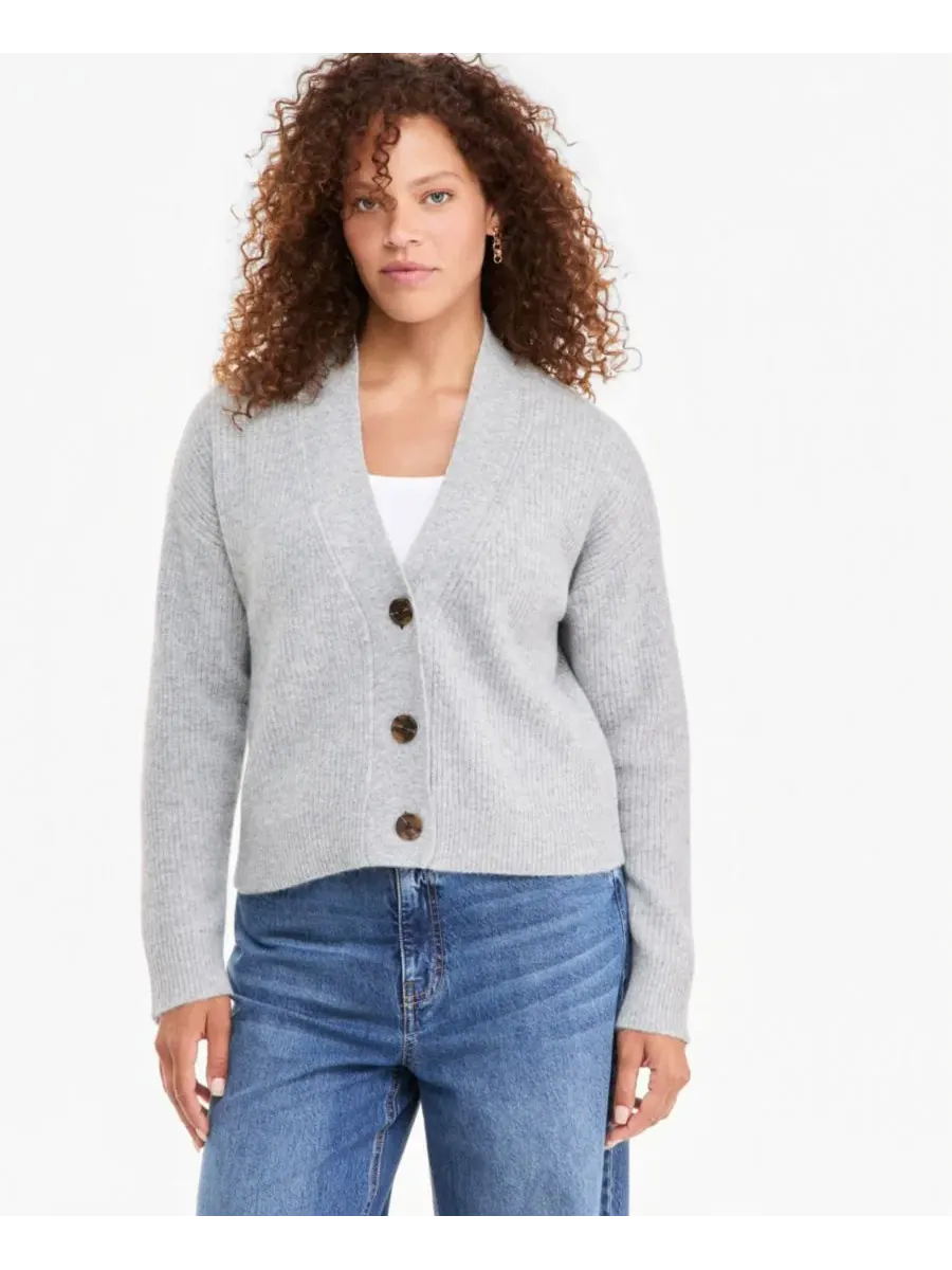 Кардиган женский с V-образным вырезом, 3 пуговицы