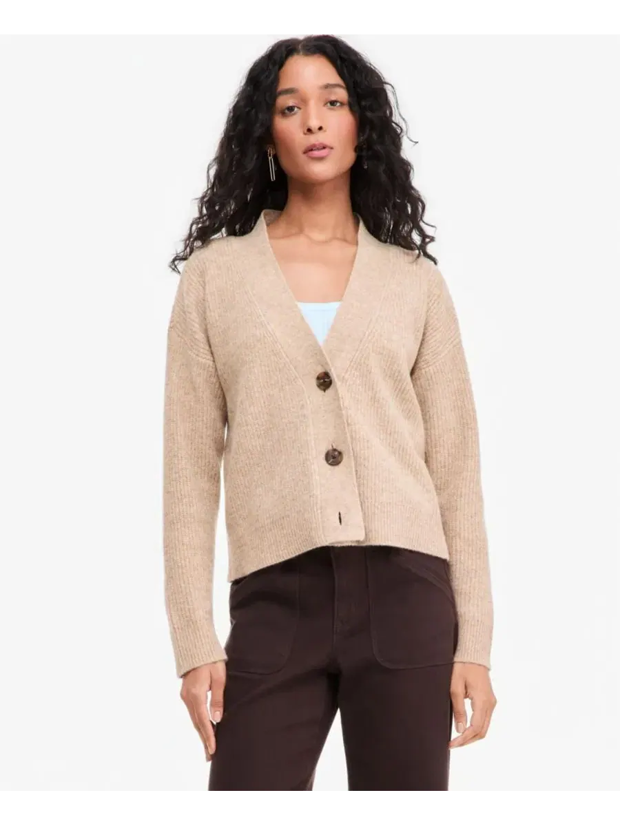 Кардиган с V-образным вырезом, 3 пуговицы On 34th, Warm Camel Heather