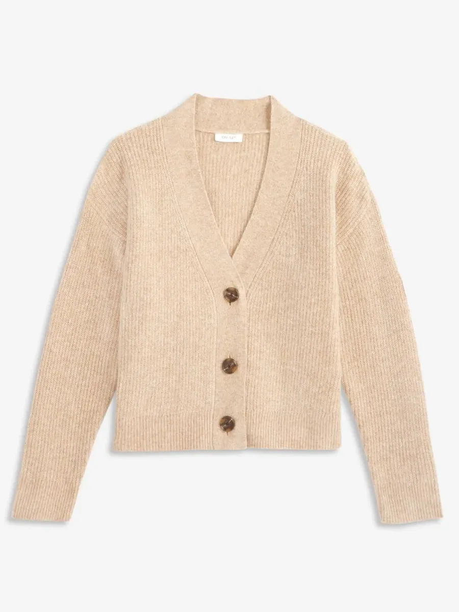 Кардиган с V-образным вырезом, 3 пуговицы On 34th, Warm Camel Heather — изображение 4 из 5