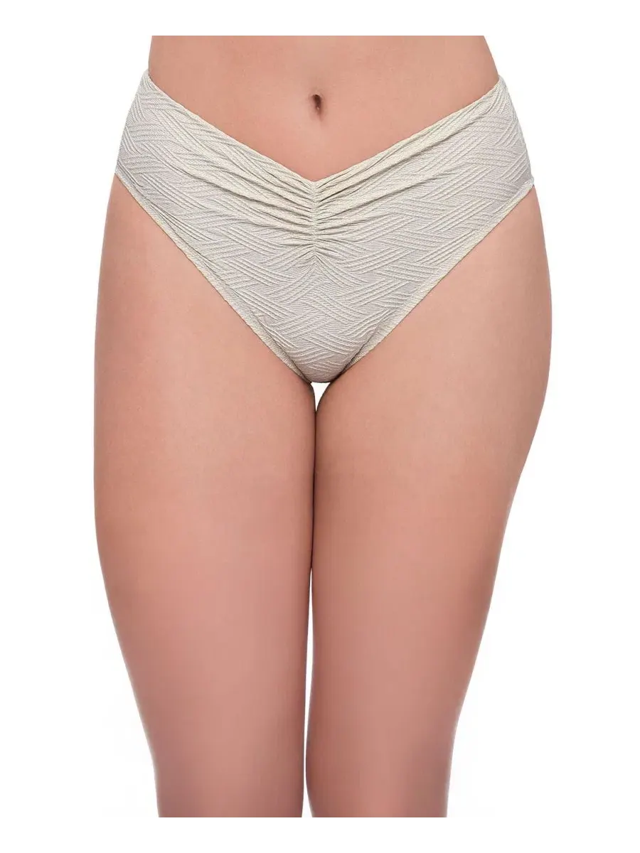 Женские плавки бикини с высокой талией и утяжкой S3 Apparel, Bone Basket Weave