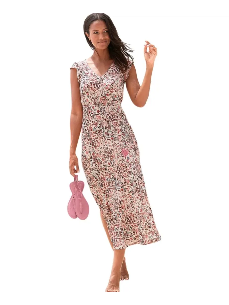 Макси-платье свободного кроя с длинными разрезами A-силуэта Side Slit Maxi Dress LASCANA — изображение 1 из 6