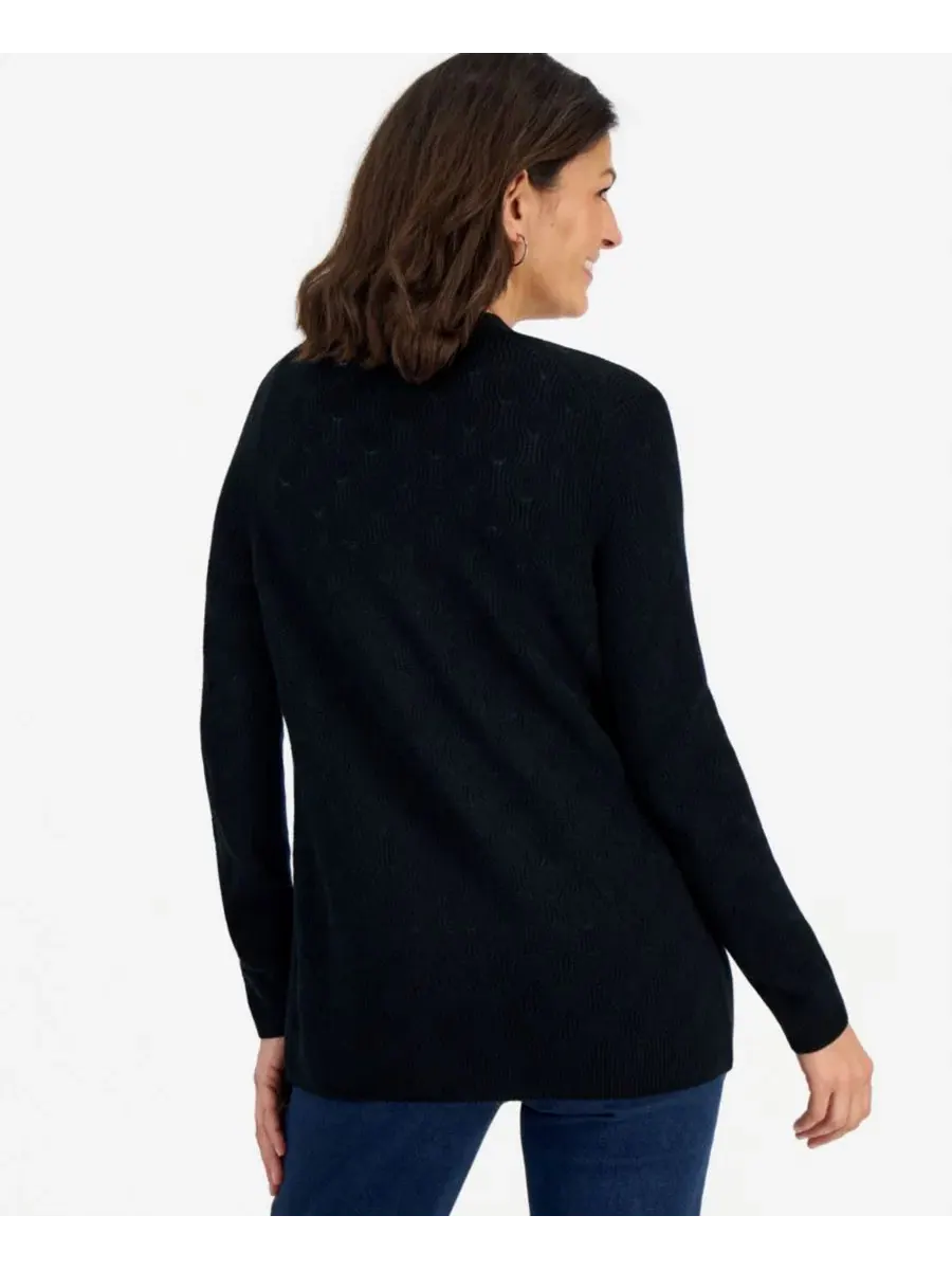Кардиган женский с открытым передом из хлопка Petite Textured Open-Front Cotton Cardigan Sweater — изображение 3 из 3