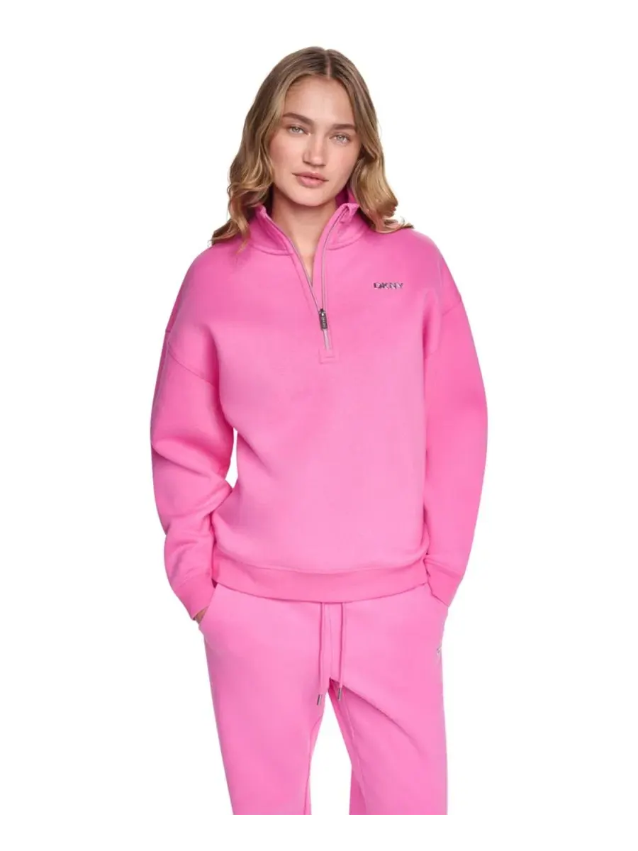 Свитшот с металлическим логотипом и высоким воротом DKNY Sport, Taffy