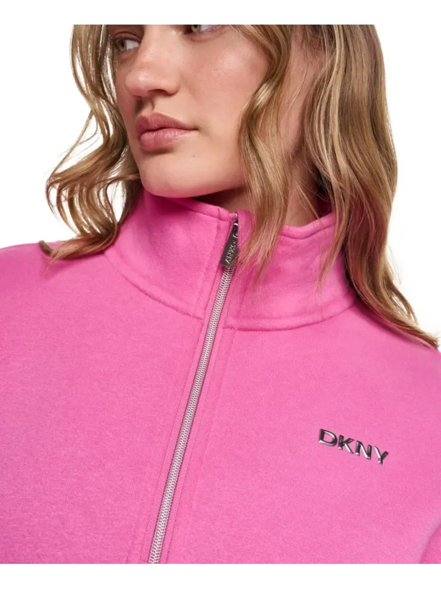 Свитшот с четверть-молнией и металлическим логотипом, модель Metallic Bubble Logo DKNY Sport — изображение 11 из 11