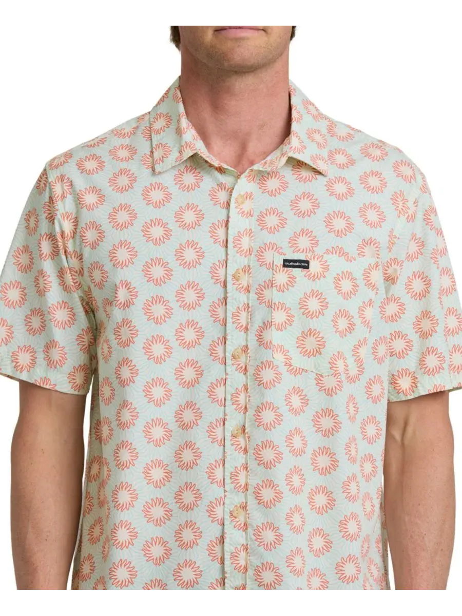 Мужская классическая рубашка с коротким рукавом Ocean Mayhem Quiksilver — изображение 2 из 3, белый