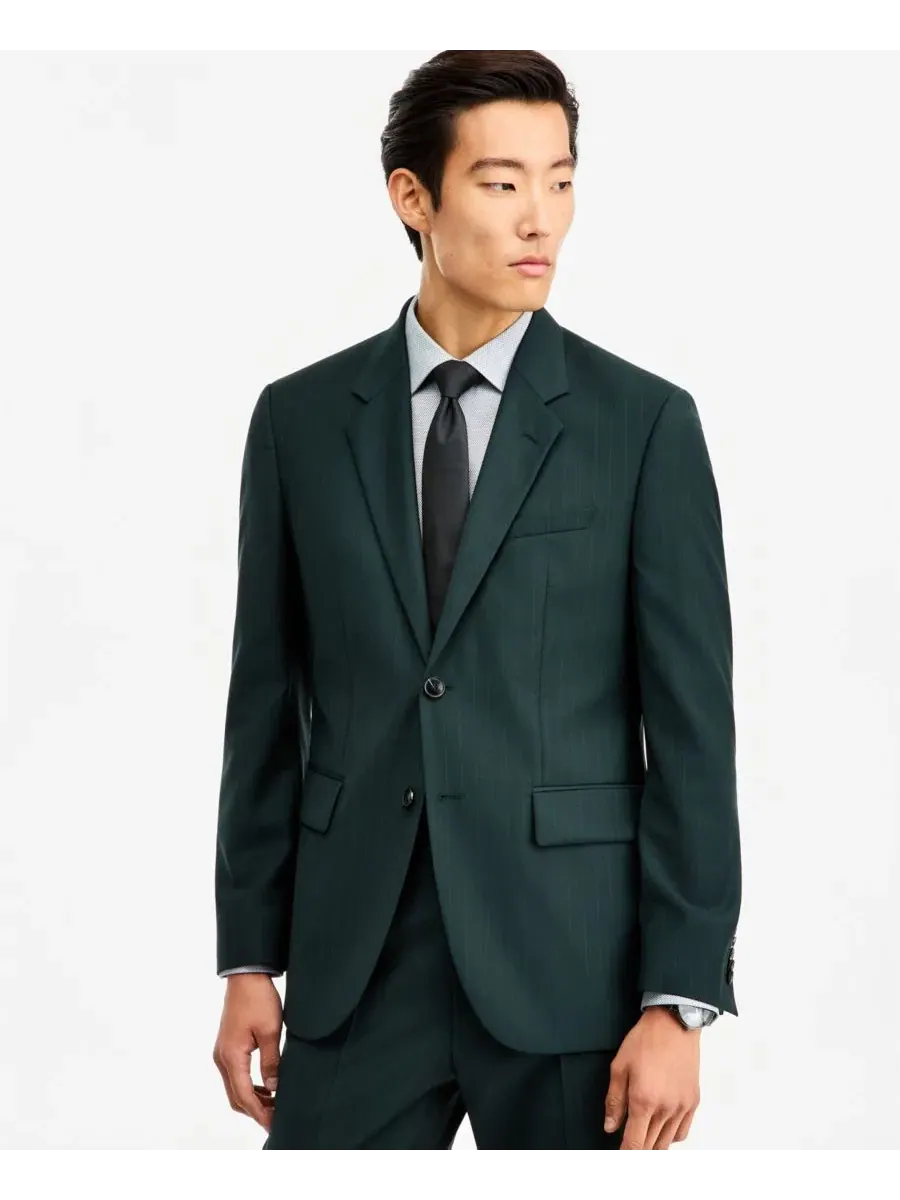 Костюм-двойка мужской с классическим кроем Hugo Boss — изображение 1 из 4, зеленый