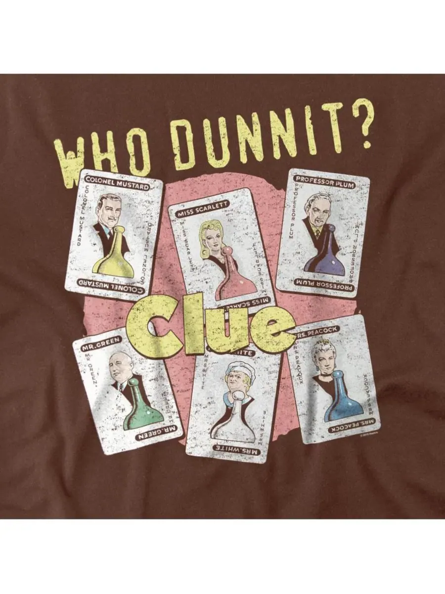Футболка с принтом Men's + Clue Who Dunnit Hasbro+ — изображение 3 из 3, коричневый