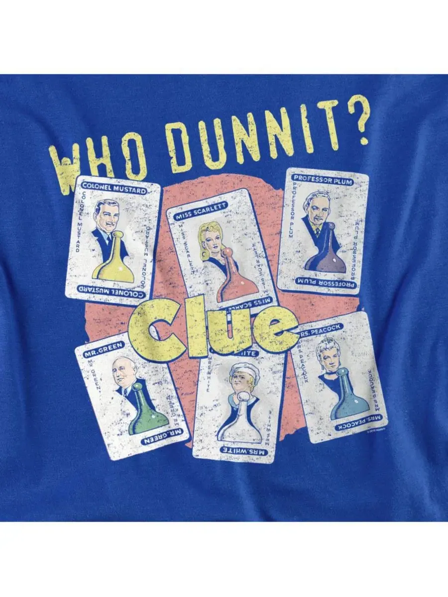 Футболка с принтом Men's + Clue Who Dunnit Hasbro+ — изображение 3 из 3, королевский