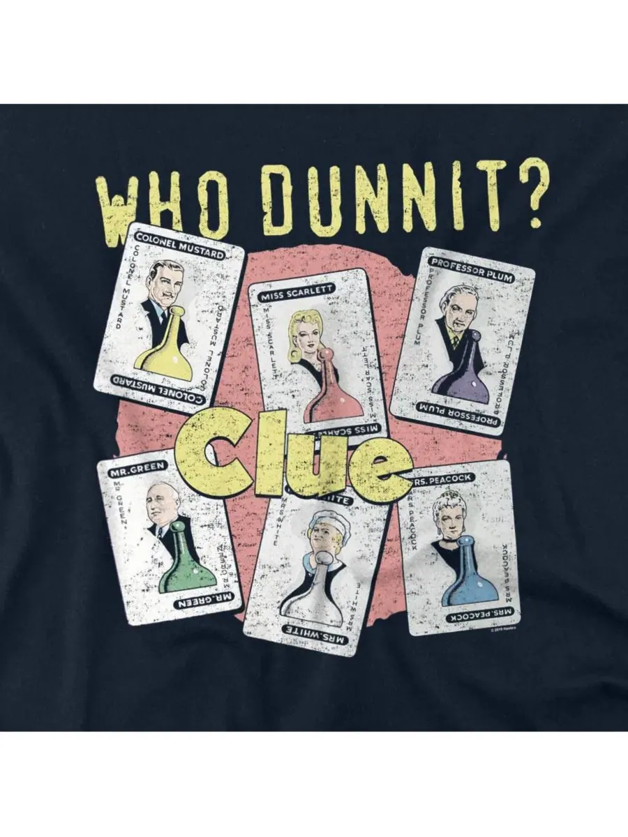 Футболка с принтом Clue Who Dunnit Hasbro+ — изображение 2 из 3, темно-синий