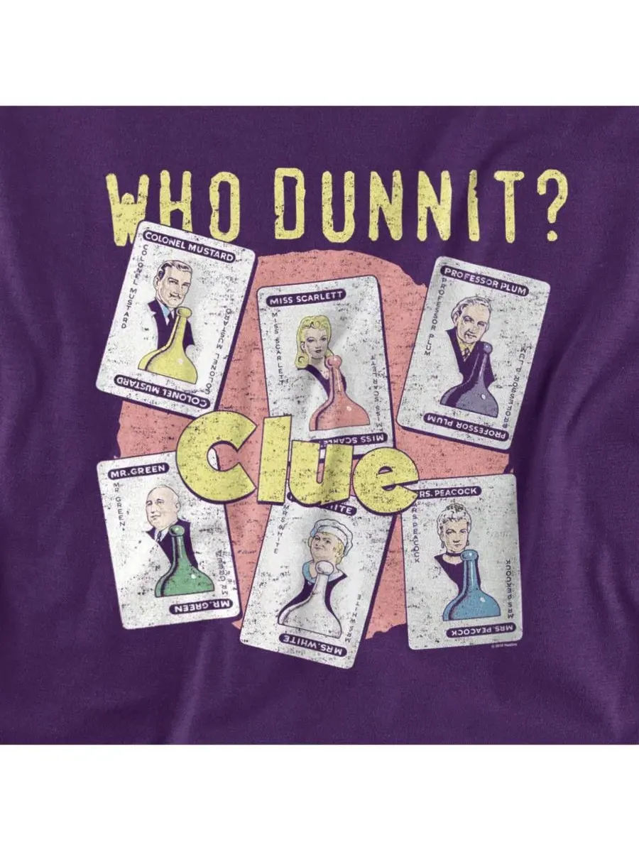 Футболка с принтом Who Dunnit Men's Clue Hasbro+ — изображение 3 из 3, фиолетовый